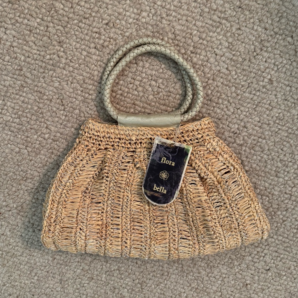 Florabella Surat Top Handle Bag in Natural and Gold